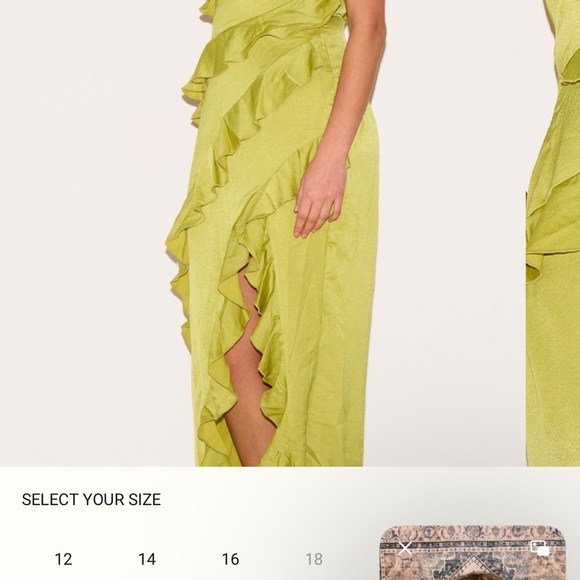 PrettyLittleThing Lime Asymmetrical Ruffle Dress - Picture 3 of 4
